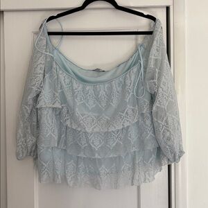 Off the shoulder Lace Layered Women's Top